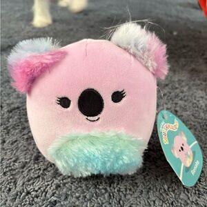 NWT Squishmallow pink and blue koala bear whose name is Renate